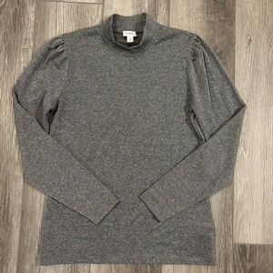 🪩J. Crew🪩 Shiny Gray Turtleneck
